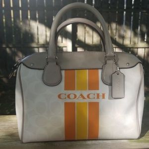 Coach Bennett satchel with varsity stripe